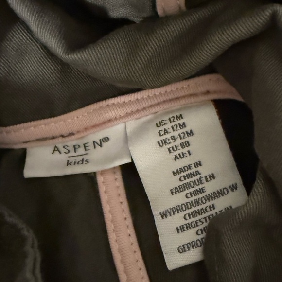 Aspen Kids|Baby girl olive anorak jacket with hood & cinched waist•••size 12M - Picture 6 of 6
